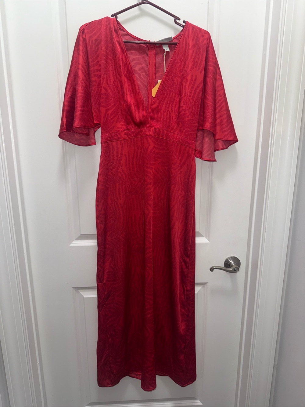 NWT Target Limited Edition Pink Tropical V-Neck Maxi Dress with Flutter Sleeves